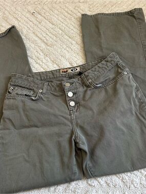 Vintage Y2K BONGO Olive Green Button-Fly Jeans